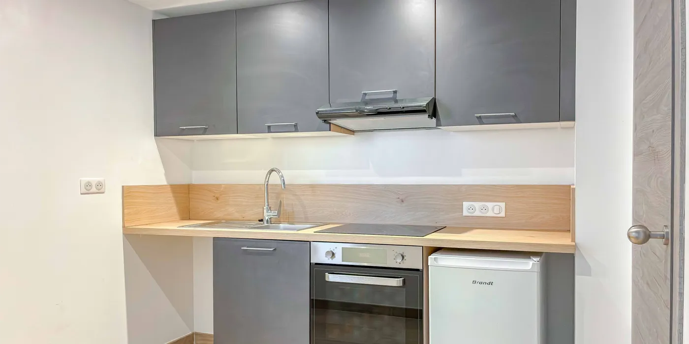Cuisine aménagée et équipée Appartement Type 2 de 40 m2 proche IUT à vendre sur Tours Nord Quartier St Symphorien | Vente 37