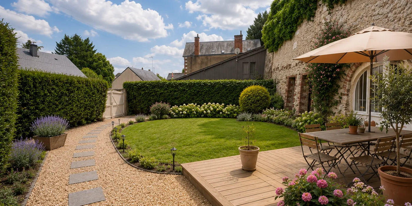 Vue projetée jardin facade avant Maison vigneronne de 125 m2 sur Vouvray avec 2 chambres et caves à vendre sur Vouvray  | Vente 37