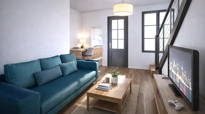 Photo pièce principale appartement Type 2 Duplex de 35 m2 pour investir sur Tours Centre | Vente 37.fr • Bien proposé par GAUTARD Immobilier'