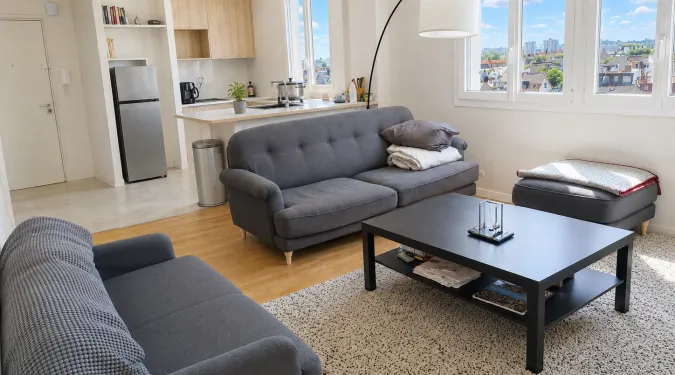 Aménagement salon appartement T3  dans belle résidence avec ascenceur à vendre sur Tours Centre quartier grammont  | Vente 37.fr • Bien proposé par GAUTARD Immobilier