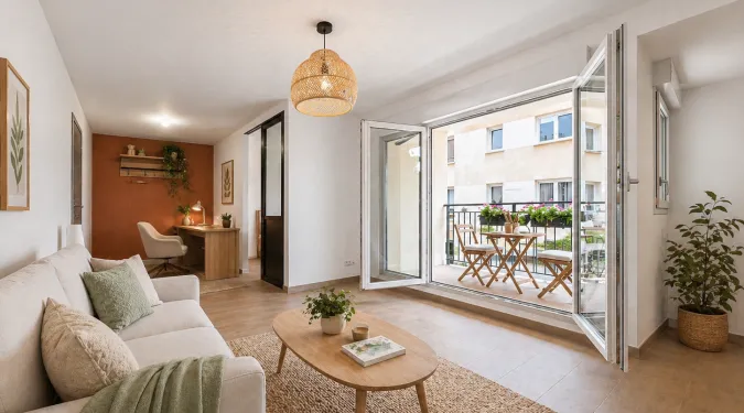 pièce à vivre appartement T2 neuf de 40 m2 proche IUT, Quartier St Symphorien à vendre sur Tours Nord  | Vente 37.fr • Bien proposé par GAUTARD Immobilier