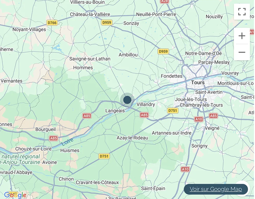 localisation Maison de 85 m2 avec garage à vendre sur Cinq-Mars-La-Pile