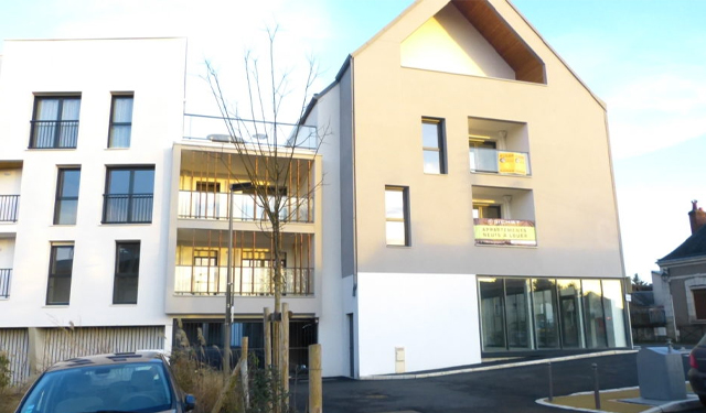Vue façade résidence récente avec appartement type 3 de 60 m2 à vendre sur Montlouis-sur-Loire | Vente 37.fr